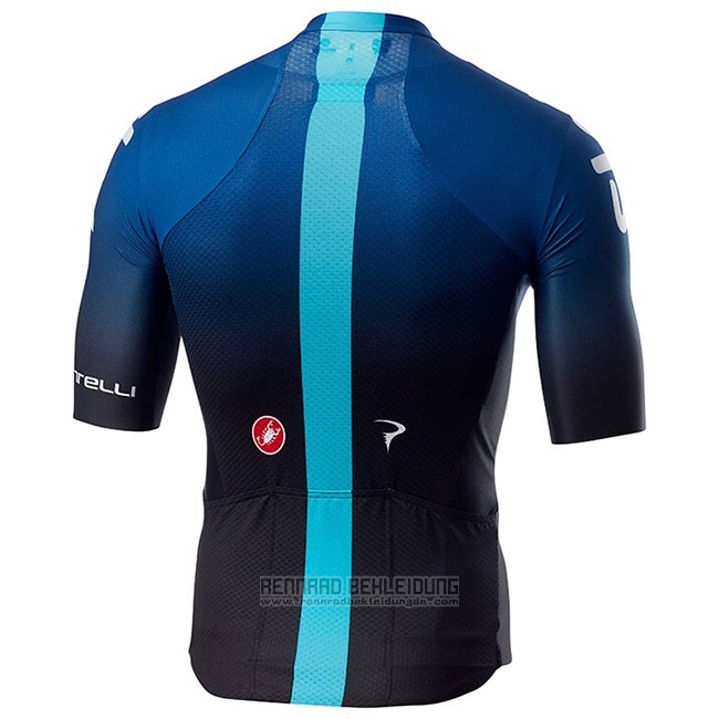 2019 Fahrradbekleidung Sky Aero Shwarz Blau Trikot Kurzarm und Tragerhose - zum Schließen ins Bild klicken